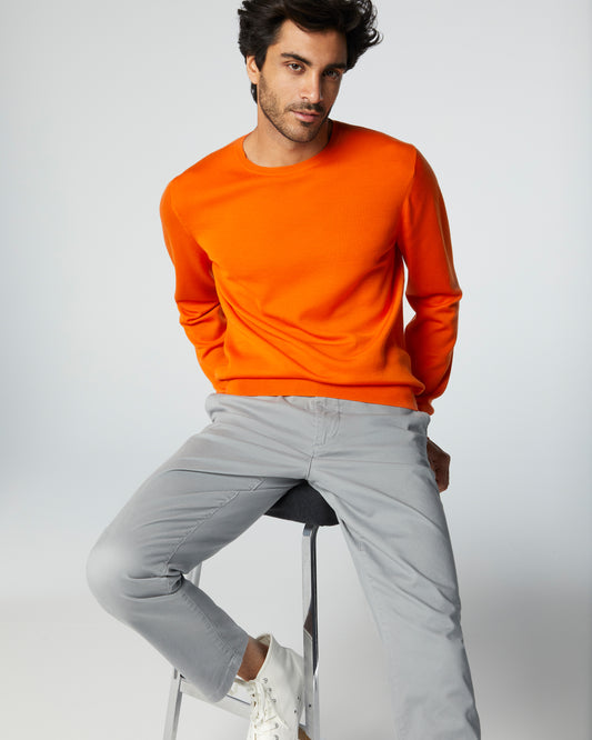 Super-Cashmere Crew Neck Orange Manrico Cashmere