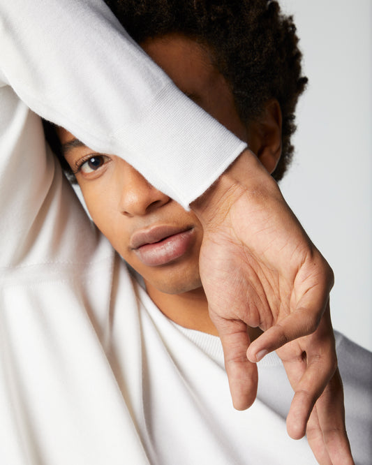 Super-Cashmere Crew Neck White Manrico Cashmere