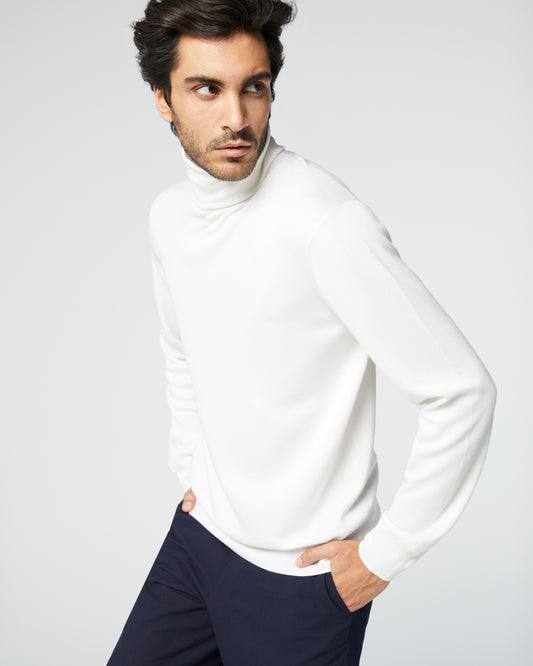 Super-Cashmere Turtleneck White Manrico Cashmere