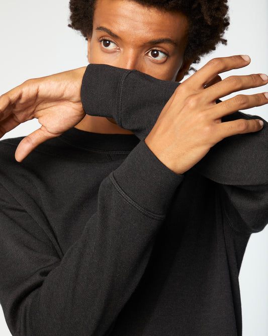 Super-Cashmere Sweatshirt Heather Charcoal Manrico Cashmere