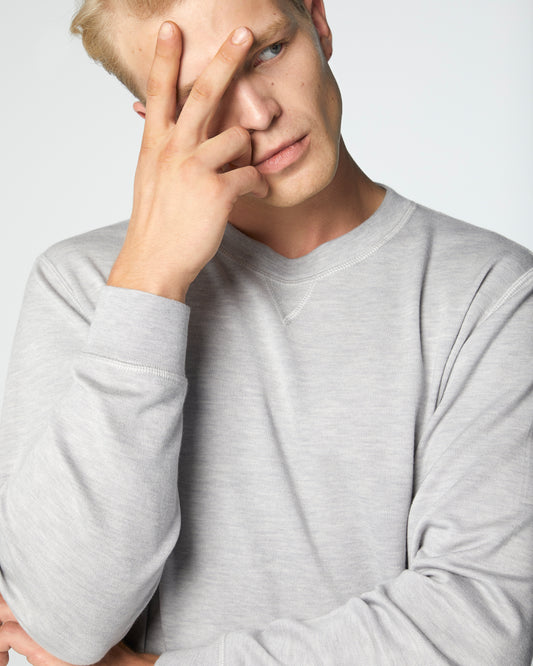 Super-Cashmere Sweatshirt Heather Silver Manrico Cashmere