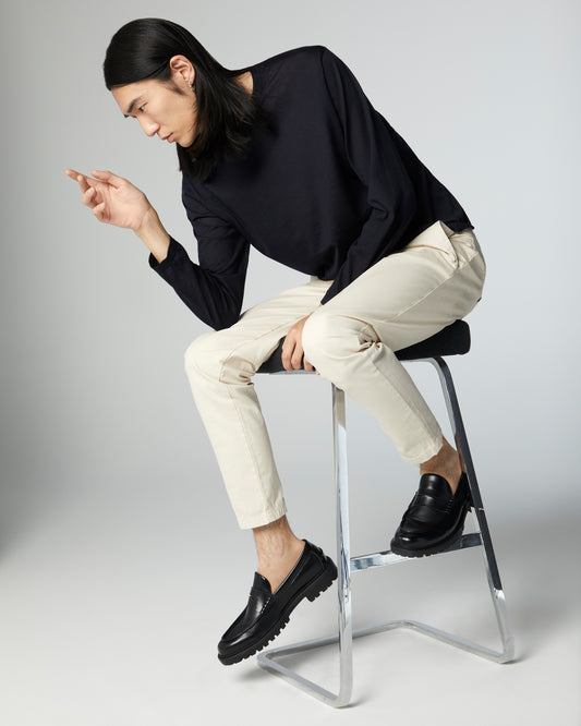 Super-Cashmere Ultralight Crew Neck Dark Navy Manrico Cashmere