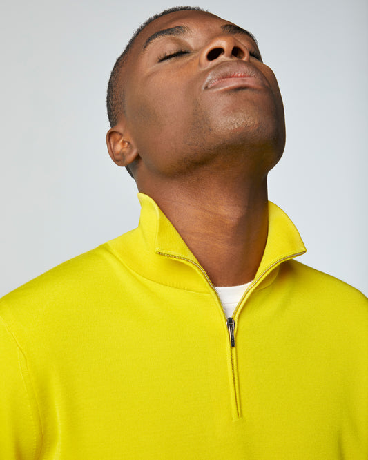 Super-Cashmere Half-Zip Lemon Manrico Cashmere
