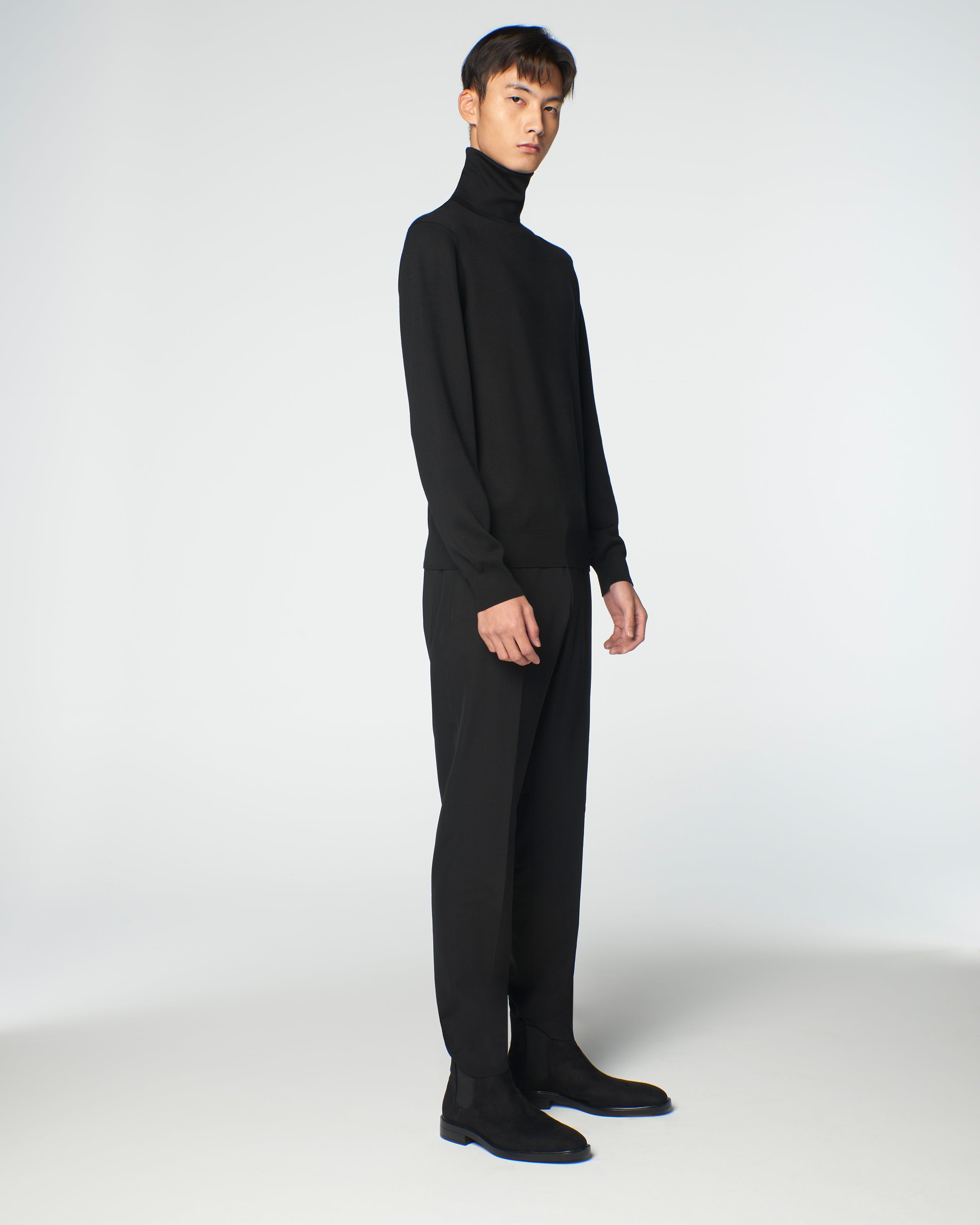 MANRICO CASHMERE 黒 ドライバーズニット カシミヤドライバーズニット ブラック – MINIMAL WARDROBE