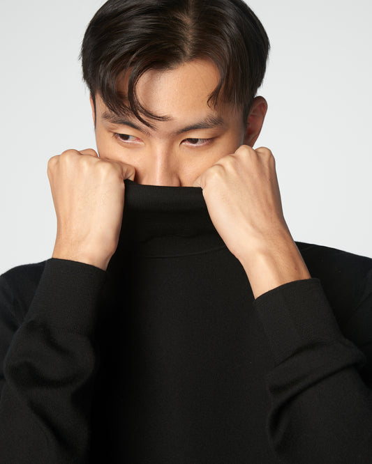 Super-Cashmere Turtleneck Black Manrico Cashmere