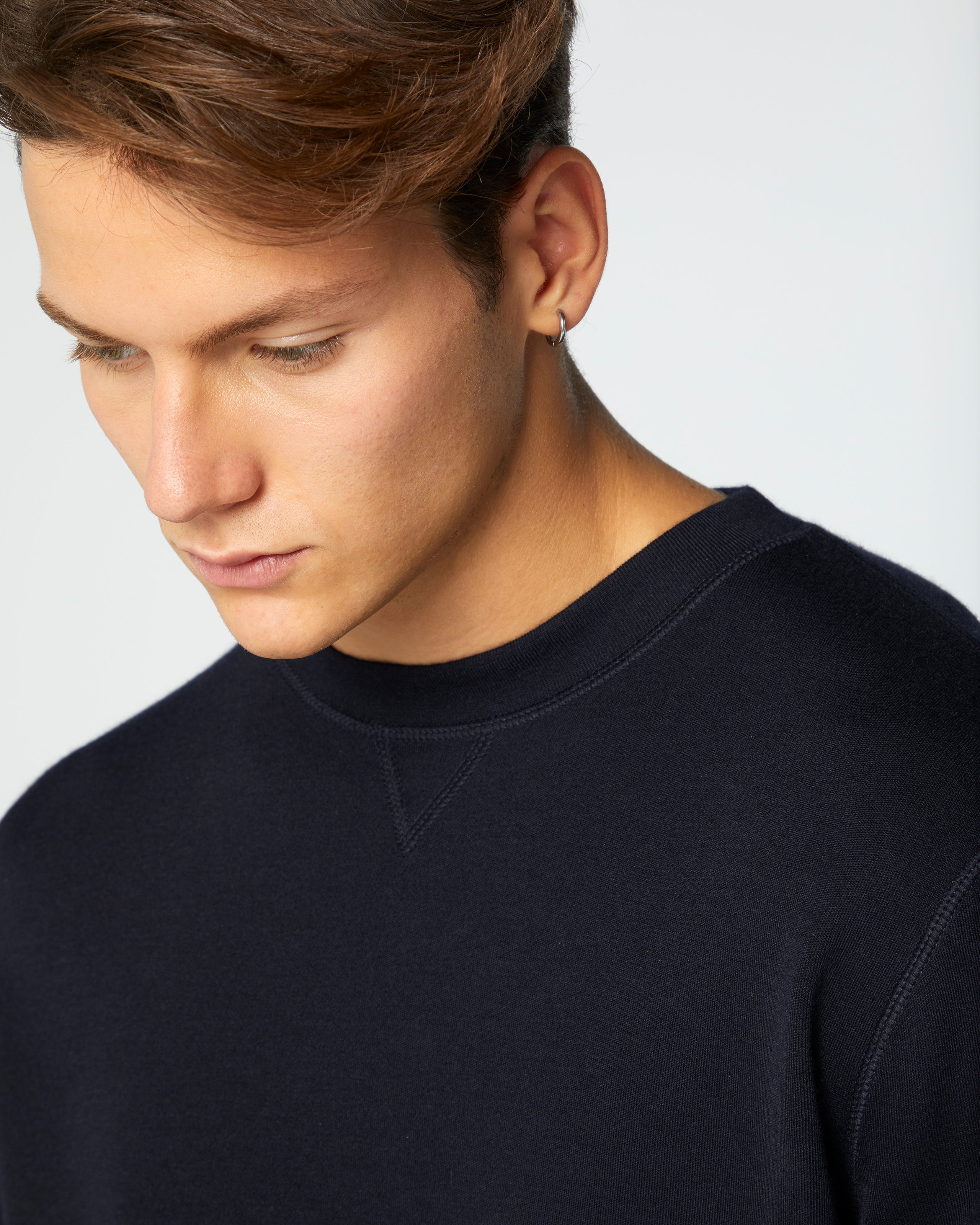 MANRICO CASHMERE カシミヤ100% ニット S クルーネック MANRICO