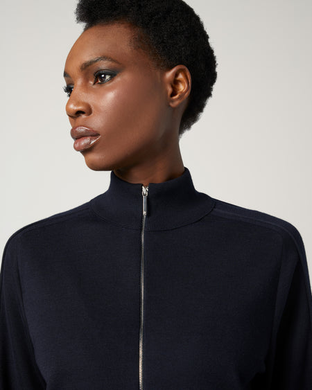 Mock Neck Zip Cardigan